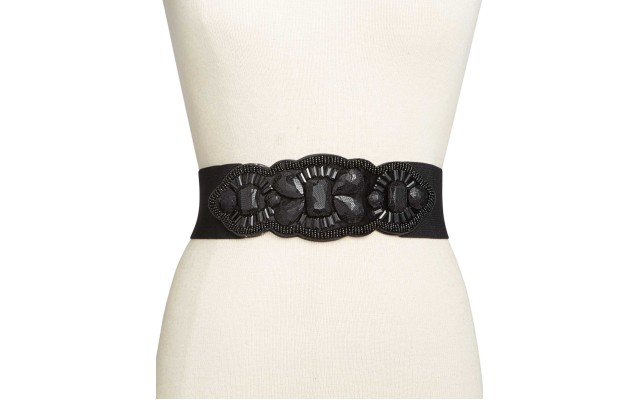  Lace Stone Stretch Belt (Black, S/M)