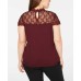  Lace-Trim Top (Medıum Red, 1X Plus)