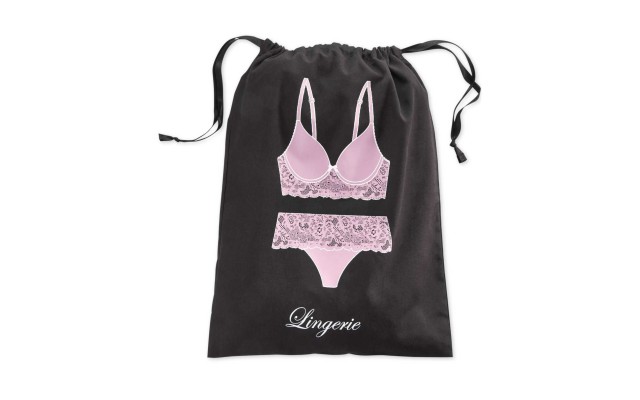  Lingerie Bag (Black/Pink, Regular)