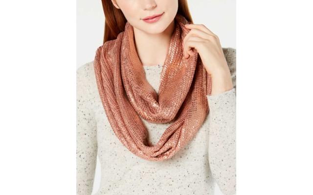  Liquid Shine Loop Scarf (Blush, One Size)