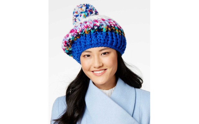  Marled Striped Beret (Multicolor)