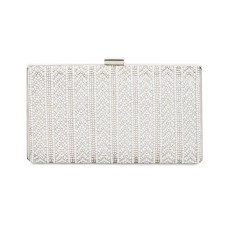 INC International Concepts Mayaa V Imitation Pearl Clutch (White)