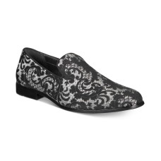 INC International Concepts Men’s Birch Brocade Loafers (Black, 9.5m)