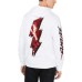  Men’s Sequin Graphic Hoodie (White, 2XL)