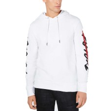 INC International Concepts Men’s Sequin Graphic Hoodie (White, 2XL)
