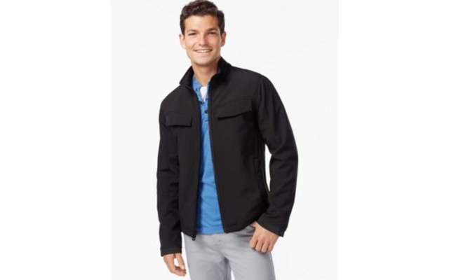  Men’s Soft Shell Zip-Front Jacket (XL, Black)