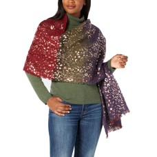 INC International Concepts Metallic Animal-Print Blanket Wrap (Navy)