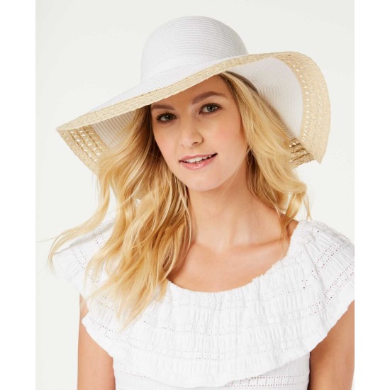  Mixed Braid Colorblocked Floppy Hat