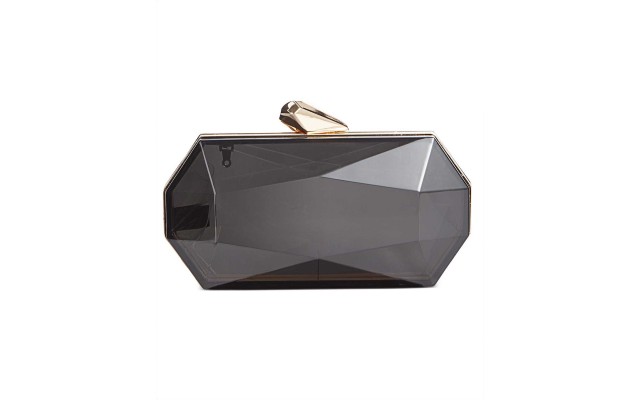  Nichole Lucite Clutch (Dark Gray)