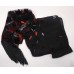  Ombre Velvet Hearts Skinny Scarf Black & Red