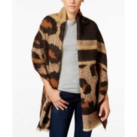 INC International Concepts Oversized Leopard-Print Wrap Natural
