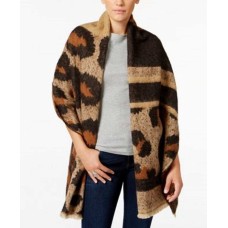 INC International Concepts Oversized Leopard-Print Wrap Natural