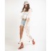  Packable Crochet Fedora Hat (Beige)