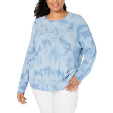 INC International Concepts Plus Size Chunky Cable-Knit Sweater (Navy, 2X)