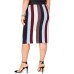  Plus Size Metallic Striped Skirt (Port, 3X)