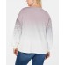  Plus Size Sequined Dip-Dye Sweatshirt (Medıum Red, 3X Plus)