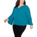  Plus Size Woman’s Bell-Sleeve Blouse Tops