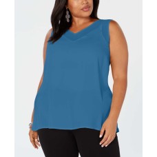 INC International Concepts Plus Size Women’s Sheer-Trim Tank T-Shirt Tops