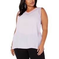 INC International Concepts Plus Size Women’s Sheer-Trim Tank T-Shirt Tops