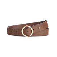 Inc International Concepts Pull-Through Centerbar Leather Belt Cognac Small