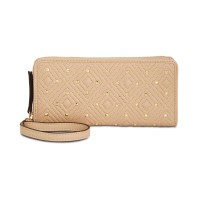 INC International Concepts Quiin Zip-Around Wristlet Wallet (Beige, One Size)