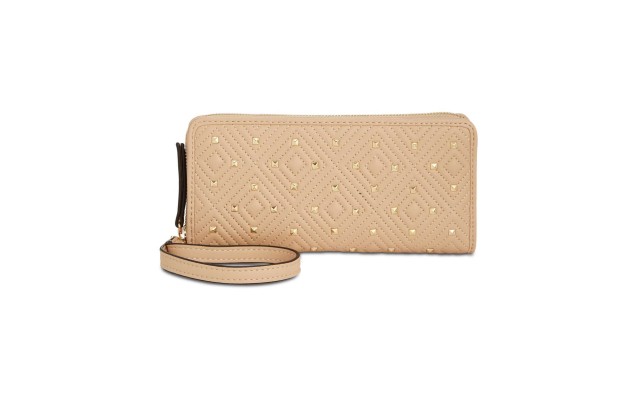  Quiin Zip-Around Wristlet Wallet (Beige, One Size)