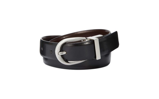  Reversible Pant Belt (Black/Silver, S)