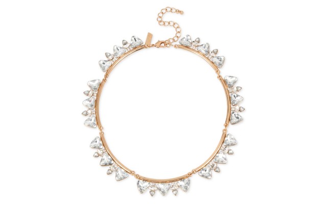  Rose Gold-Tone Large Crystal Collar Necklace – Rose Gold