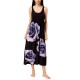 Rose-Graphic Nightgown (Black, XS)