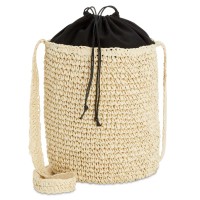 INC International Concepts Sabriina Medium Drawstring (Black/Natural)