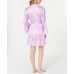  Satin Jacquard Flounce Wrap Robe (Purple, 1X)