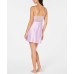  Satin Lace-Trimmed Jacquard Chemise Nightgown (Purple, 2XL)