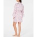  Satin Printed Flounce Wrap Robe (Pink, M)