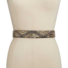 INC International Concepts Sequin Clustered Beaded Stretch Belt (Bronze, S/M)