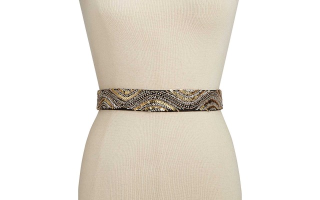  Sequin Clustered Beaded Stretch Belt (Bronze, S/M)