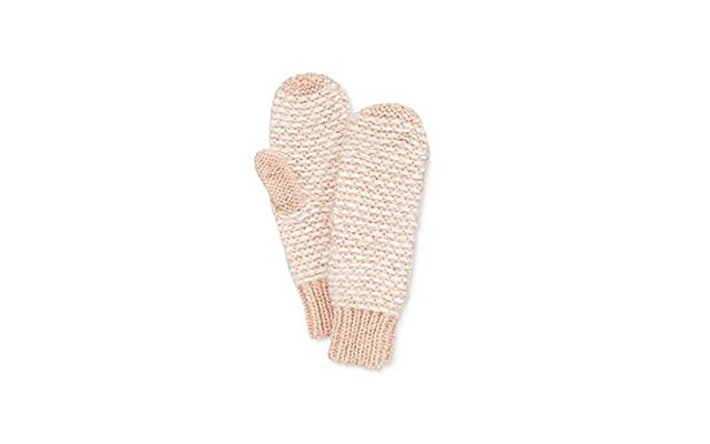 Inc International Concepts Skip Stitch Mittens Cream