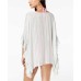  Striped Ruffle Cover-up (Beige, One Size)