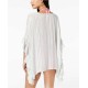  Striped Ruffle Cover-up (Beige, One Size)