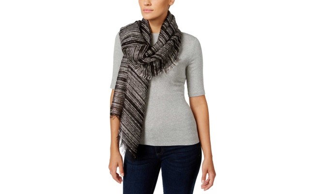  Textured Yarn Boucle Shine Wrap Scarf