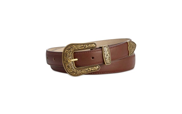  Three-Piece Western Pant Belt (Brown)