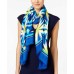  Tile Floral Printed Woven Pashmina Fringe Wrap Scarf Aegean Blue #69