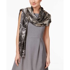 Inc International Concepts Tranquil Scale Jacquard Scarf / Wrap – Black