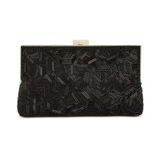 INC International Concepts Trayci Glass Beaded Clutch Bag (Black)