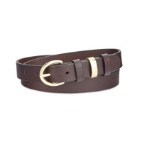 INC International Concepts Triple Keeper Leather Pants Belts Brown S