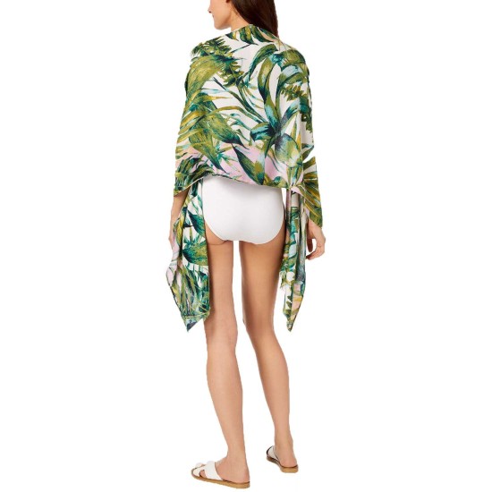  Tropical Palms Cover-Up & Wrap (Green, One Size)