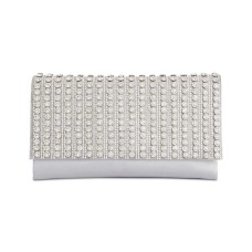 INC International Concepts Veronica Flower Sparkle Clutch (Silver)