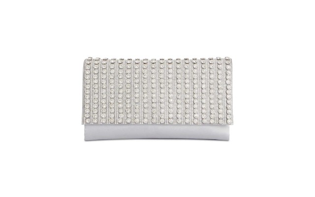  Veronica Flower Sparkle Clutch (Silver)