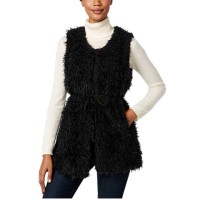 INC International Concepts Women Faux Sherpa Tie Vests