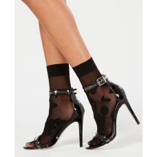 INC International Concepts Women’s 2-Pk. Stamped Floral Anklet Fashion Socks (Black, 9-11)