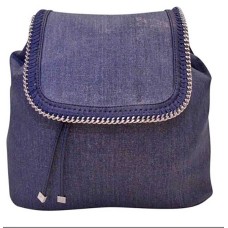 INC International Concepts Womens Bailie Metallic Twill Backpack Blue O/S
